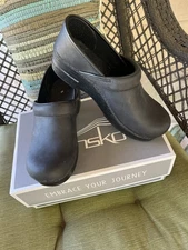 Dansko Black Leather Clogs Pro Cabrio Size 37N Women’s