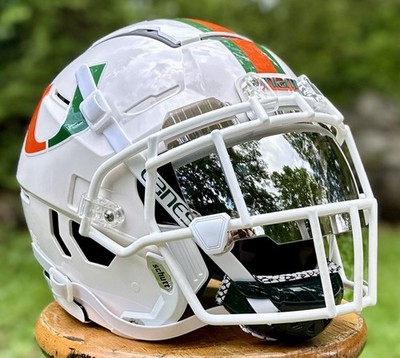 Schutt F7 Custom MIAMI HURRICANES Football Helmet Authentic Decals Mirror Visor