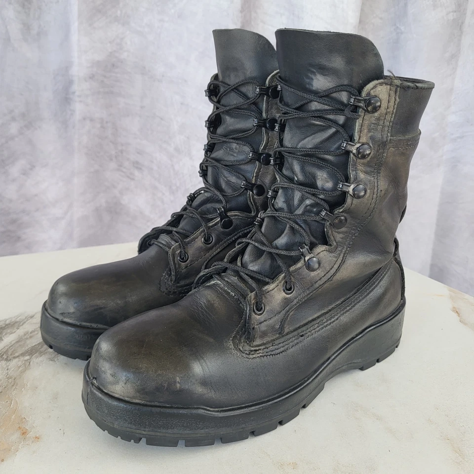 Belleville 360ST Steel Toe Combat Boots Vibram Sole Black Size 8 M USA - Image 4 of 4