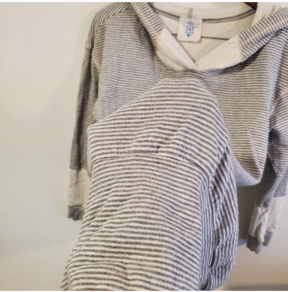 Free People Movement Longline Sudadera con Capucha Rayas Bohemio Atletismo Talla Mediana Foto 4 de 4