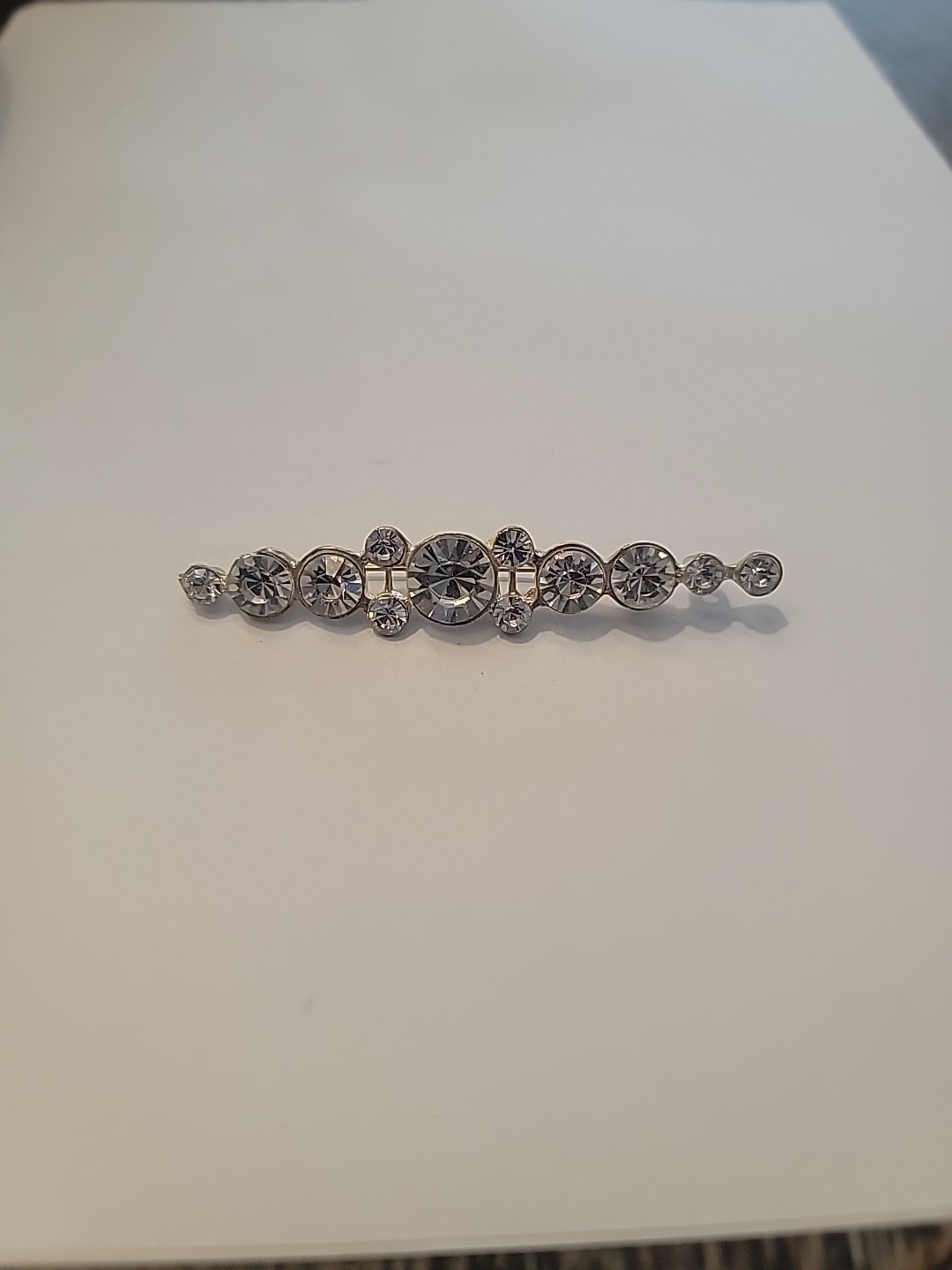 Vintage Art Deco Bar Pin Rhinestone Brooch