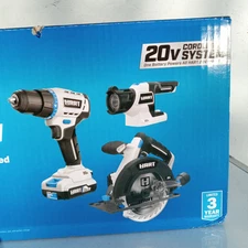 HART 20V 3-Tool Combo Kit, Drill, 6-1/2" Circular Saw, and LED Light 1 Each
