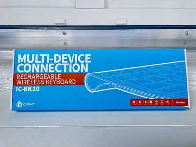 iClever IC-BK10 Keyboard Wireless Universal Rechargeable Ultra Slim Size Weis