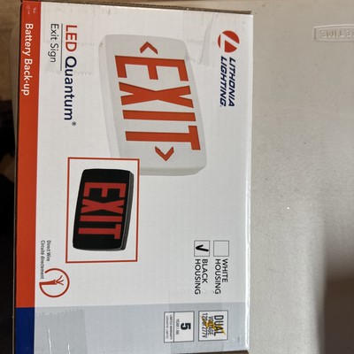 Lithonia Lighting LED Quantum Exit Sign Black LQM S 3 R MVOLT EL N SD M6