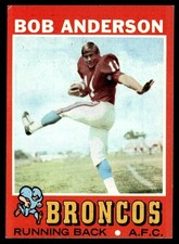1971 Topps Football Card Bob Anderson Rc Denver Broncos 212 Ex-mt