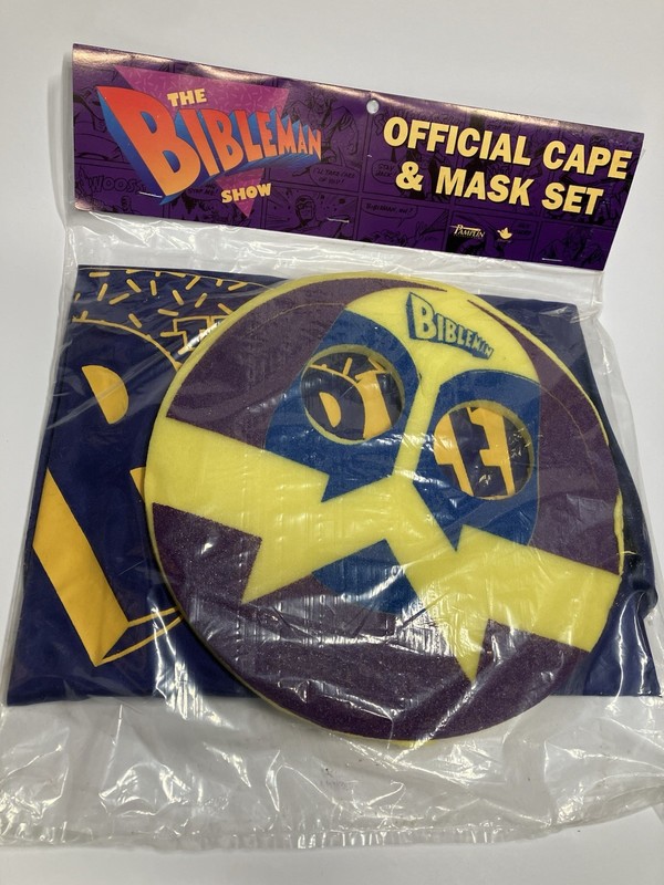 Vintage Bibleman Child’s Costume. The Very First Version! Cape & Mask Set!