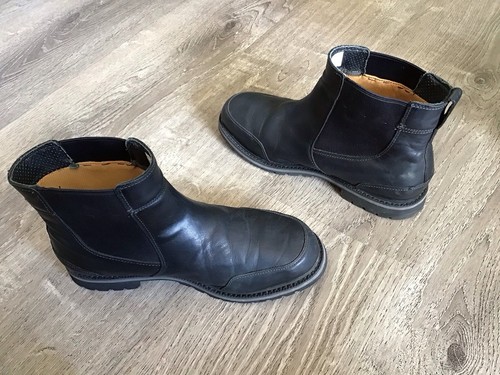 Timberland Mens Size 12 Wide Squall Canyon Waterproof Chelsea Boot Black Leather - Picture 5 of 12