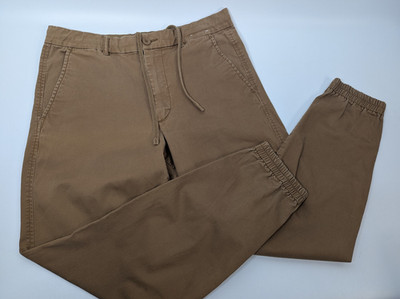 Uniqlo EZY Slim Fit Men's Small 27-30 Brown Khaki Jogger Pants Drawstring