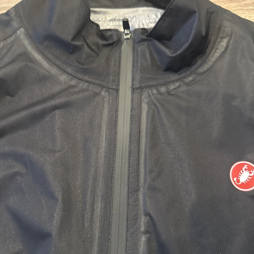 Nuevo- Chaqueta de Ciclismo Castelli Rosso Corsa "Windstopper" Para Hombre Talla Grande Negra Foto 2 de 4