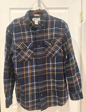 Duluth Trading Co Men's Untucked Relaxed Fit Heavy Flannel Shirt Size M