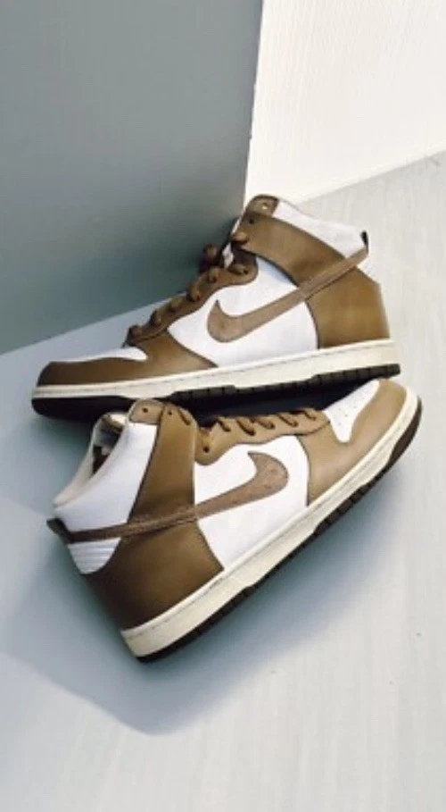 Nike Dunk High Ostrich Swoosh Pack Brown Kelp 2011 US10 Rare! - Image 2 of 4