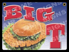 BIG T Concession Sign - Trailer, Stand, Restaurant 12" x 17" PVC