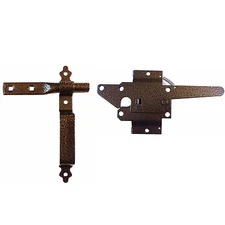WOOD GATE LATCH & HANDLE KIT: Latch, Handle -Bronze Wood Gate Hardware -Western