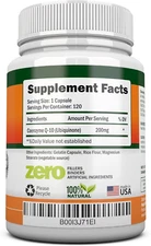 Coq10 200Mg (Double Strength), 120 Capsules - High Absorption Coenzyme Q10 - ...