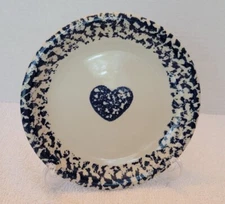 Folk Craft Blue Hearts Sponge Salad/Dessert Plate by Tienshan