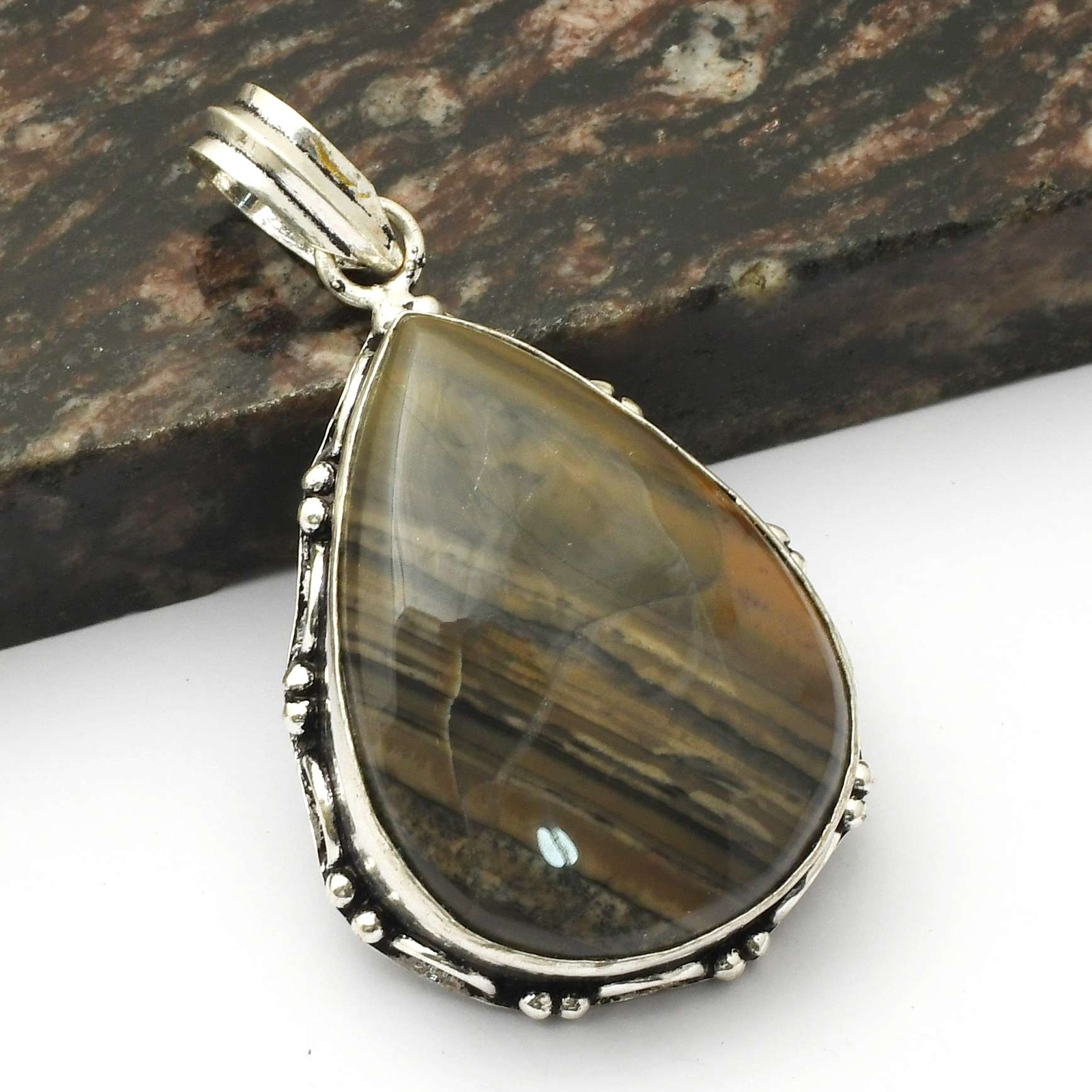 Dendrite Opal Gemstone Ethnic Handmade Pendant Jewelry Christmas Gift  AP-15722