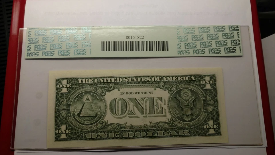 Fr.1924-B* 1999 $1 Star Note  Federal Reserve Note PCGS Gem New 66PPQ. - Image 2 of 4