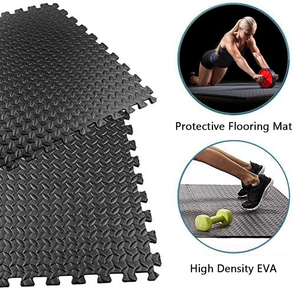 Puzzle Exercise Floor Mat, EVA Interlocking Foam Tiles Exercise