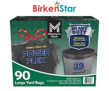 Member's Mark 39 Gallon Power Flex Drawstring Yard Trash Bags 90 ct. 