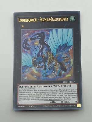 Yu-Gi-Oh Einzelkarte Lyrikliedervogel - Ensemble-Blauschnäpper bespielt