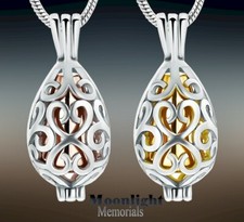 New Teardrop Flower Locket Urn Cremation Keepsake Ashes Memorial Necklace
