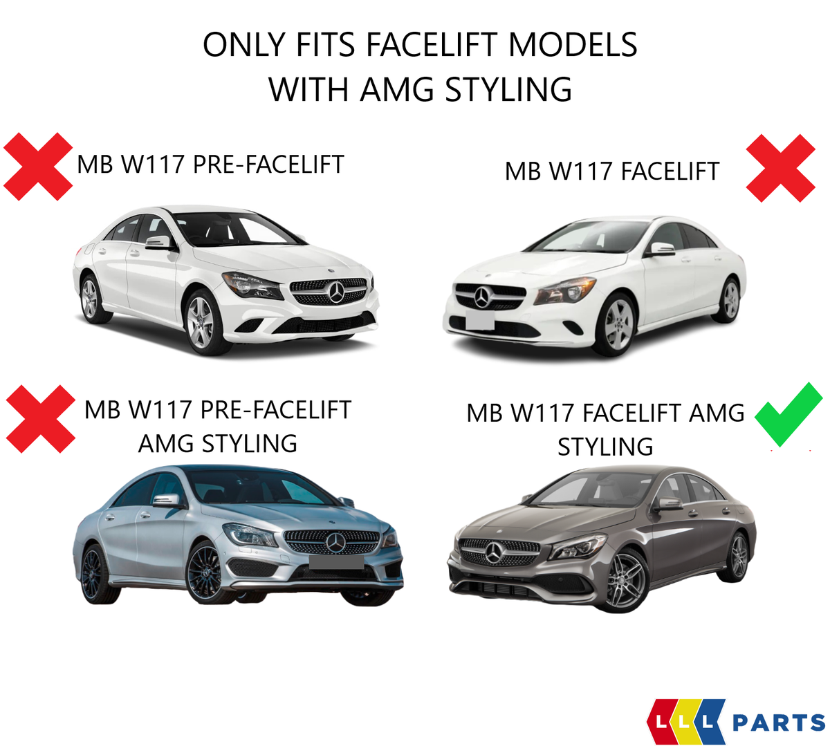 Frontstoßstange Nummernschildhalter Für Mercedes CLA W118 - OEM A1188809600 Ersatz