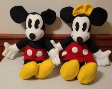 Disney Vintage Mickey  Minnie Mouse 20" Dolls Plush - Rare