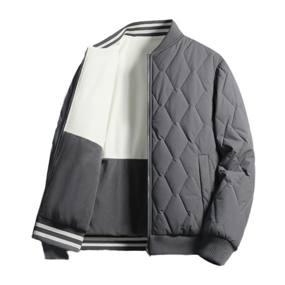 Men's Warm Winter Cotton Padded Jacket Quilted Jacket Outwear Casual Button Coat - Image 2 of 4