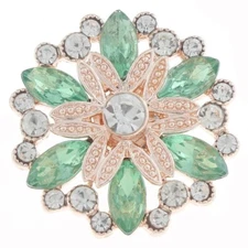 Snap Jewelry Flower Rose Gold Rhinestone 18-20mm Fit Ginger Charms Accessories