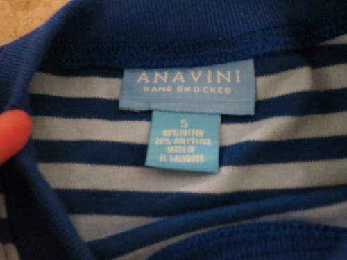 Anavini boys royal blue striped outfit with construction vehicles size 5 - Picture 3 of 5