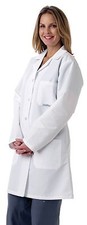 Medline Ladies / Women's Full Length Lab Coat White Medline