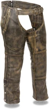 Motorcycle Distressed Brown Mens Riding Biker Chaps Men's New Leather Chaps