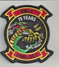 PATCH MARINES USMC VMO-3 HML 367 75 YEAR