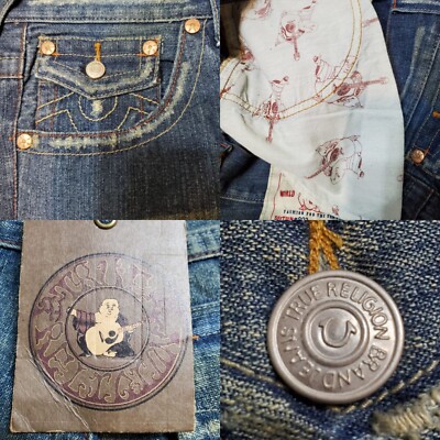 Mens TRUE RELIGION #803 Denim Jeans Size W 34 x L 35 Indigo Blue