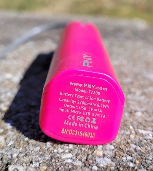 PNY PowerPack T2200-Pink, USB, micro USB  2200mAh - Image 2 of 3