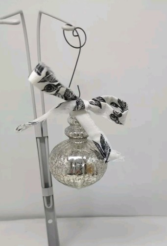 Rausch Glass Finial Christmas Ornament Antique Style Silver Tone Ribbed 3.5" T - Picture 6 of 9