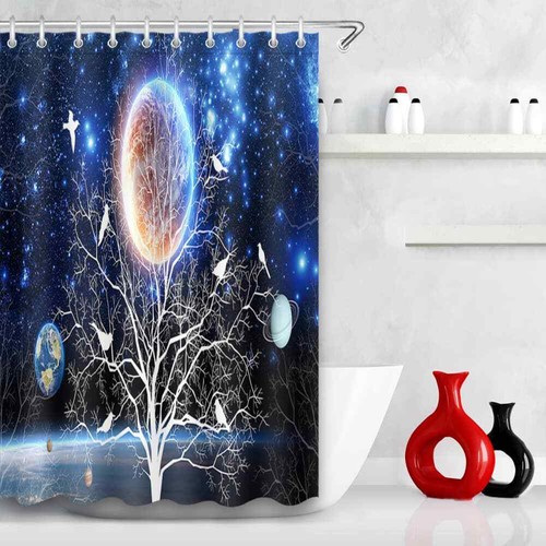 Milky Way Tree Waterproof Bath Polyester Shower Curtain Liner Water Resistant - Imagen 3 de 8