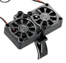 1/8 Twin Turbo High Speed 30mm Cooling Fans 28K w/40-42mm Dia. Motor Mount Black