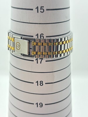 Exc+5] GUCCI 9000M Watch GOLD Silver DATE Quartz Men's Used