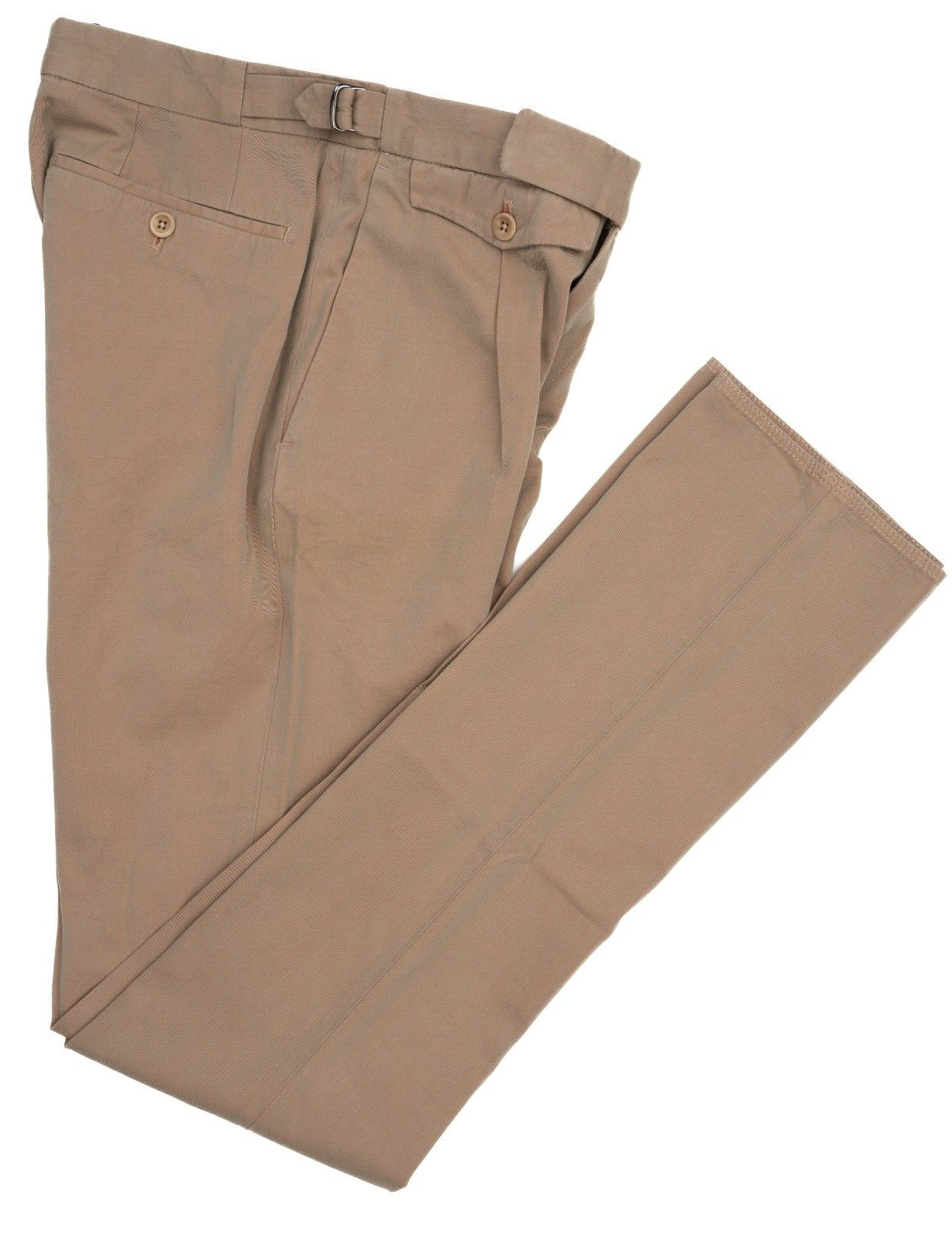 INCOTEX Brown Cotton Pleated Front Slim Fit Chino Pants EU 42