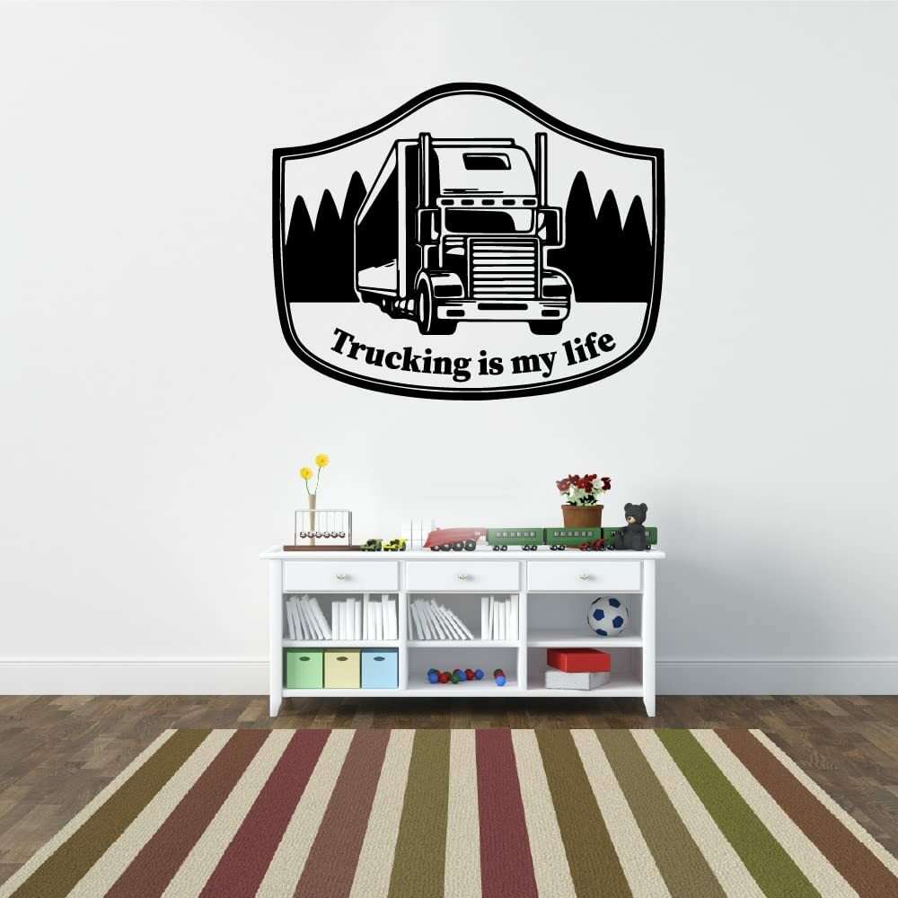 Trucking Life Vinyl Wall Art Decal for Home Room Truck Decor