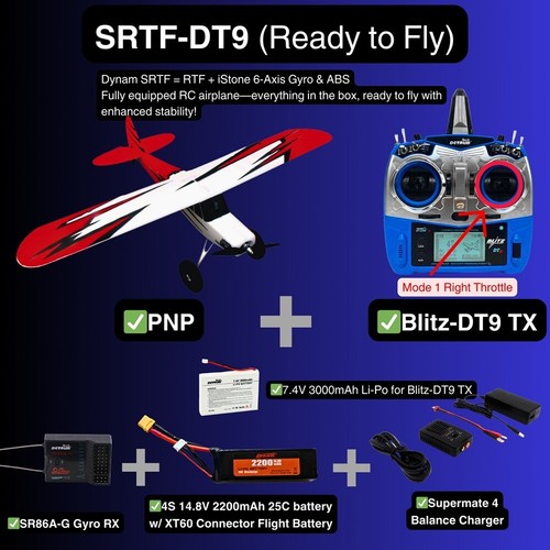 Dynam Primo RC Beginner Trainer Red STOL Bigfoot 4S 1.45m w/ Flaps - Picture 22 of 24