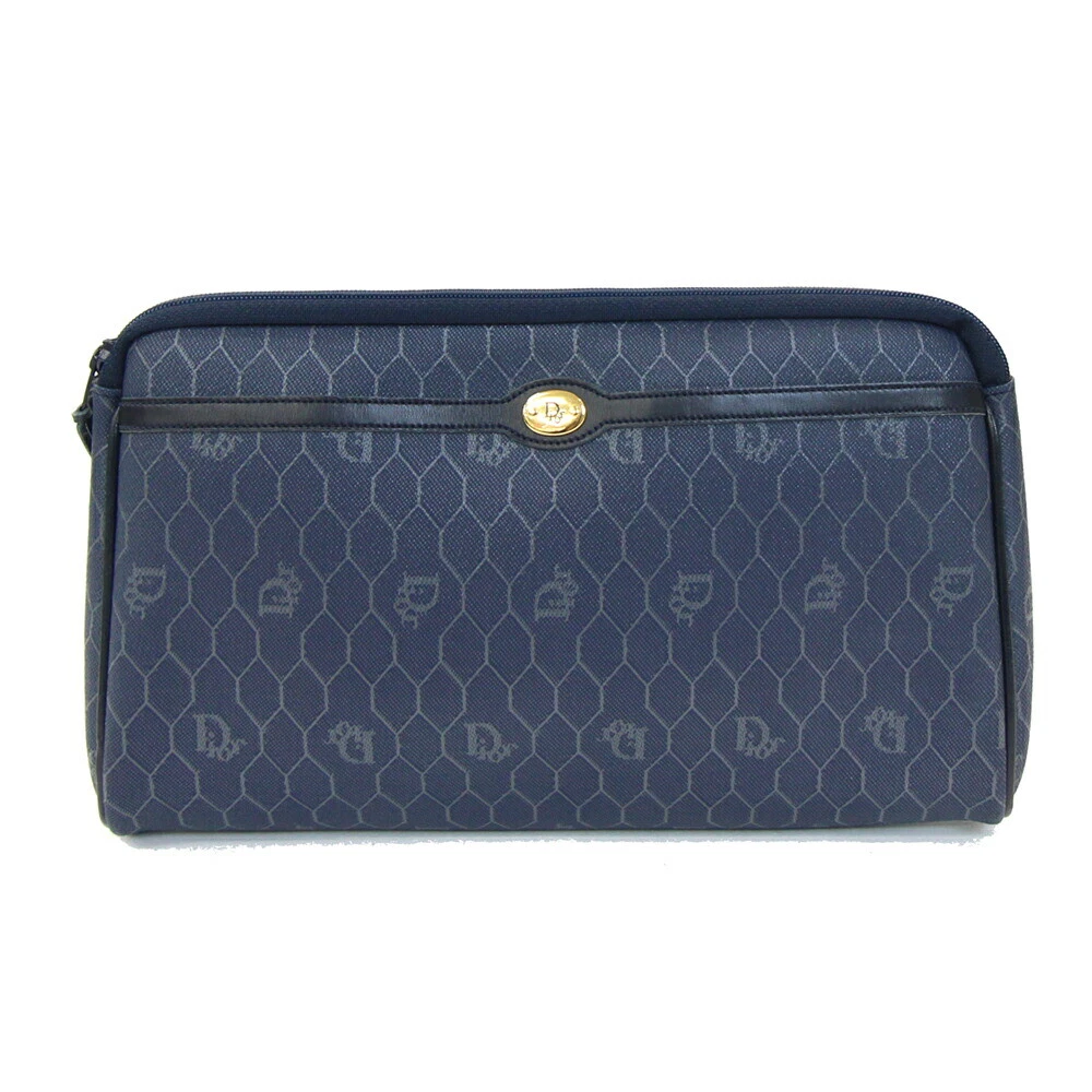 Sac pochette Dior cuir PVC marine occasion deuxième sac logo ancien vintage homme