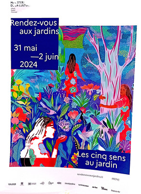 Rendez vous aux jardins 2024 Ministry of Culture Poster 40X60 5 SENSE AU JARDIN