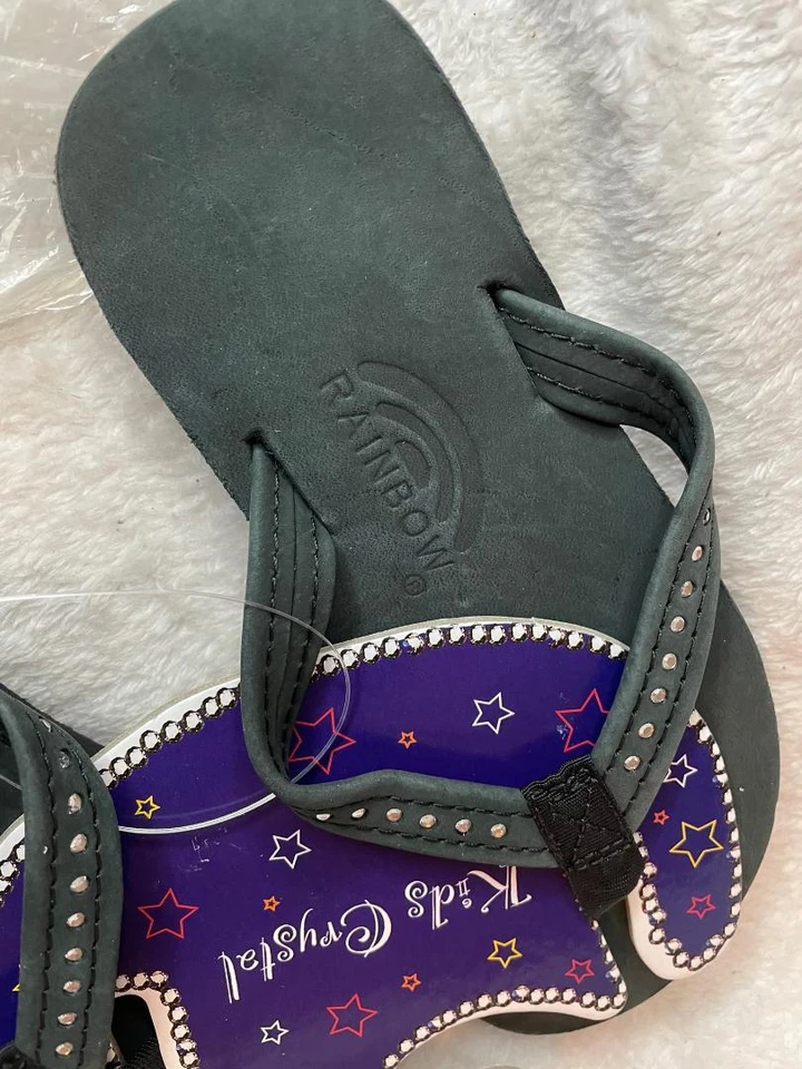 Sandalias Arco Iris Correa Delgada Cristales Swarovski Premier Negro o Marrón Niños 9-10 Foto 2 de 4