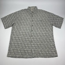 Vintage Campia Moda 100 Rayon Thin Button Up Palm Tree Print Shirt Men's Large