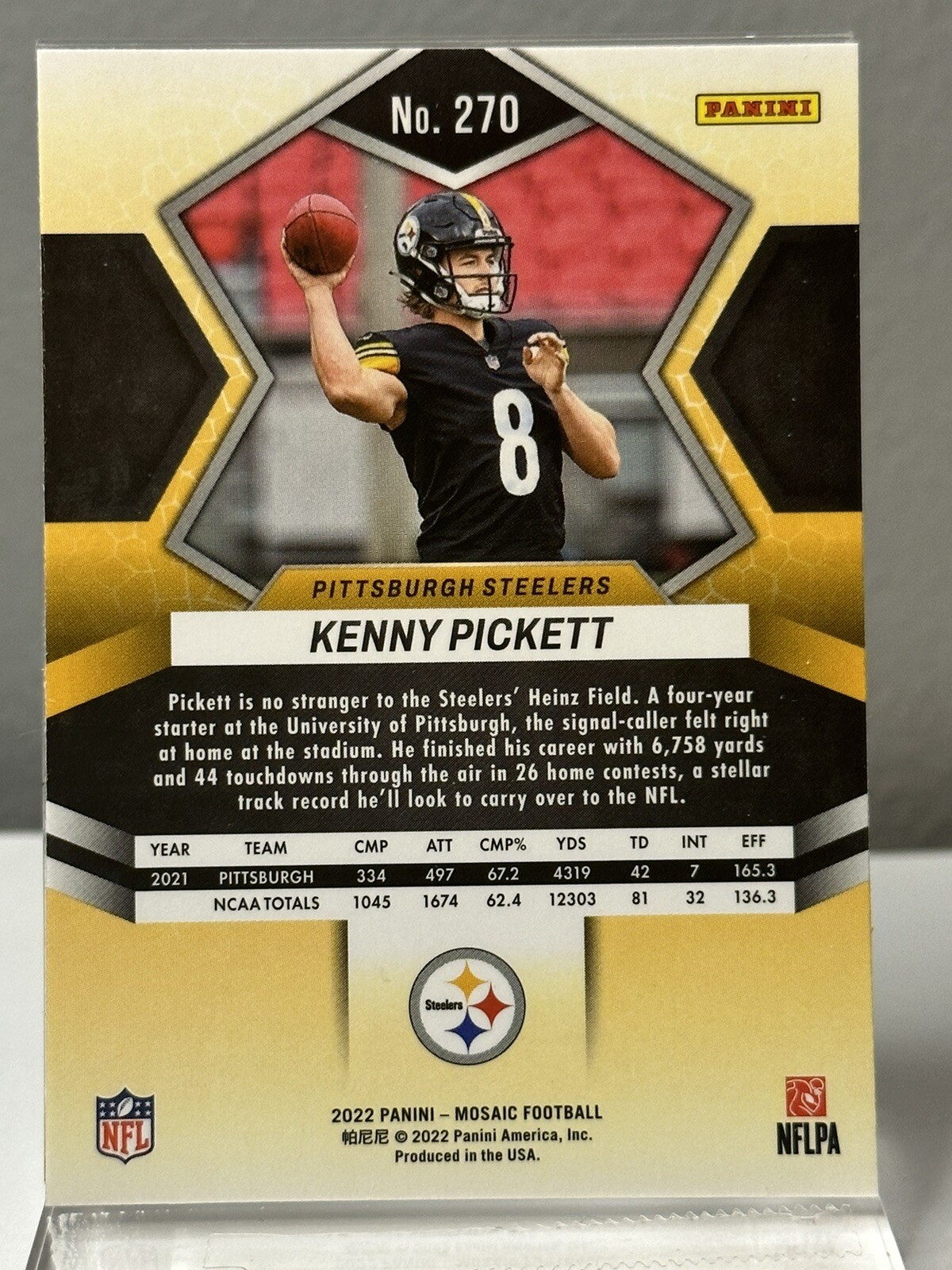 2022 Panini Mosaic Kenny Pickett RC NFL Debut 270 Steelers eBay