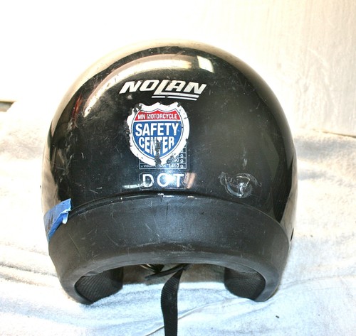 Vintage NOLAN Black Motorcycle Helmet 3/4 Open Face Visor, Size ?? (17) - Picture 4 of 4