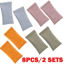 8PCS Color Leather Mouth Snapped Sunglasses Eyeglass Case Soft Pouch Bag Pocket