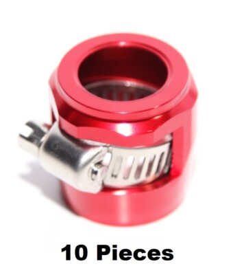10PCs RED 10-AN Hex Hose finisher Clamp Hose End Cover Fitting Adapter Connector